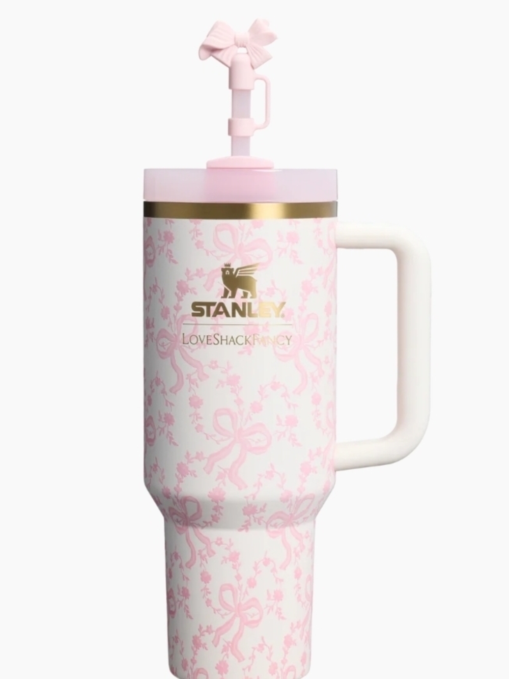 Stanley X LoveShackFancy 40oz Limited Edition Chantilly Pink Bow Tumbler